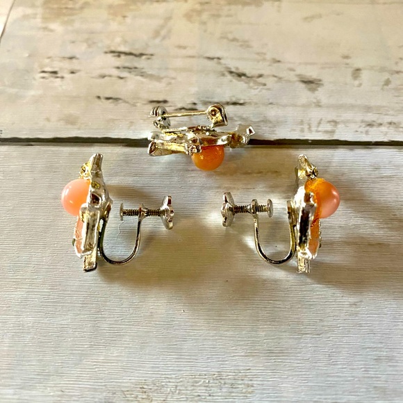 Vintage Pink Jelly Belly Dodo Bird Earrings and Pin - Picture 5 of 6